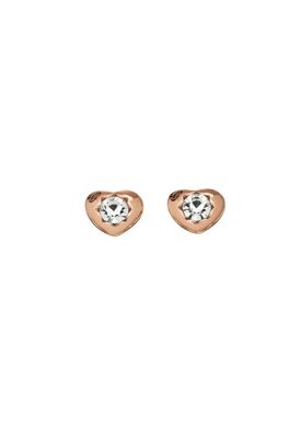 Rose gold plated mini heart stud earrings ube51417